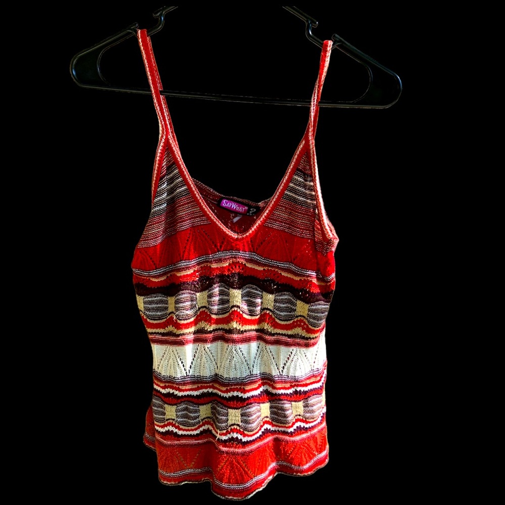 Retro 90s Say What Knitted Tanktop Medium